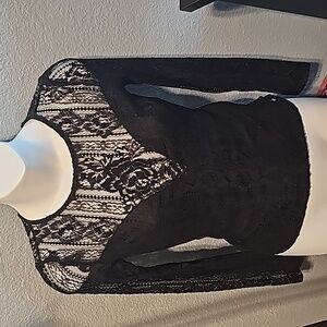 Guess blouse, black lace